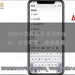 Bitpie交易指南 选择Bitpie：安全可靠，便捷易用。