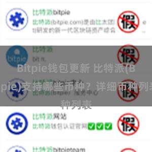 Bitpie钱包更新 比特派(Bitpie)支持哪些币种？详细币种列表