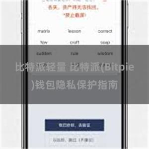 比特派轻量 比特派(Bitpie)钱包隐私保护指南