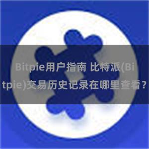 Bitpie用户指南 比特派(Bitpie)交易历史记录在哪里查看？