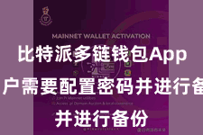 比特派多链钱包App  用户需要配置密码并进行备份